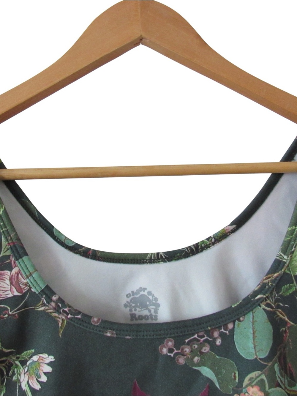Roots x Alder Crop Top 3XL Green Garden Floral Sports Bra Athletic Activewear - Picture 3 of 10